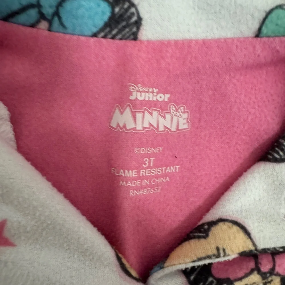 Disney Minnie Mouse Kids Pajama Set - Pink and White